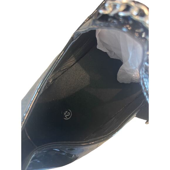 Black Bow Accent Platform Mary Jane Patent Leather Shoes Size 10 - Picture 8 of 10